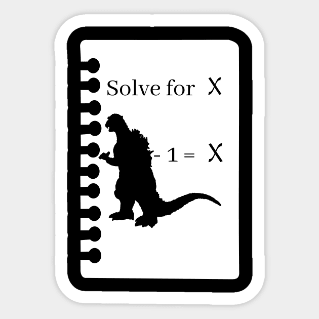 Godzilla Minus 1 Equals X Sticker by TinyEggplant